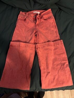 Women's Red Wide-Leg Jeans